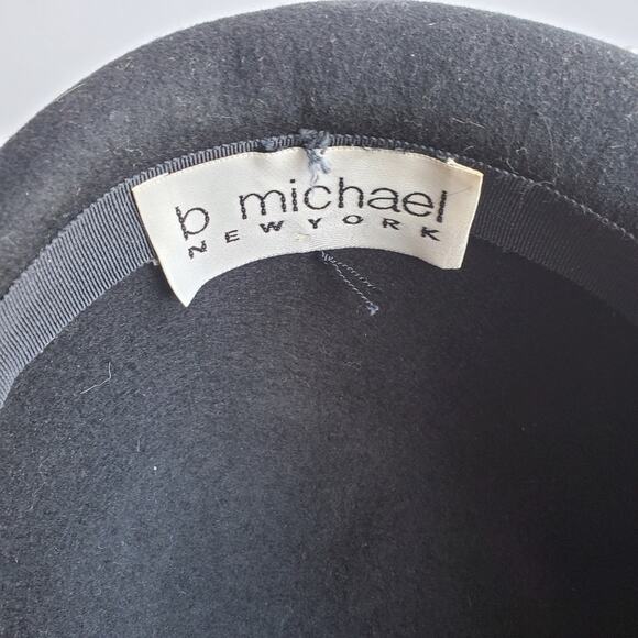 Vintage B Michael Indigo Blue Constructed Hat Gold Cording Pearls Wedding Events main image 6